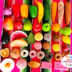 Coin Bag Keychain Women Wallet Mexican Monedero Fruit Bread Donuts Zote Corn Bolsa Women's Gift Coin Holder/Purse