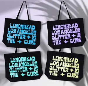 "Glitter Is The Cure" Merch Canvas Tote Bag by Lemonhead LA