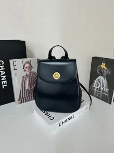Pre-owned Celine As Shown Backpacks Backpack Circle Logo Black Leather Bag 15092025Y161