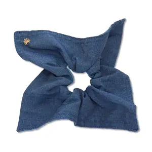 DENIM DOUBLE FACED SQUARE SCRUNCHIE