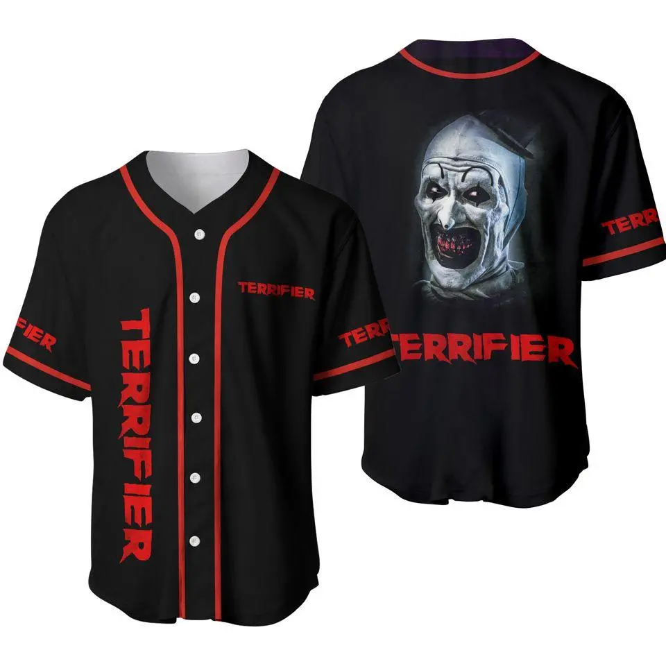 Vintage Terrifier 2 Jersey Horror Movie Baseball Jersey, Horror Movie, Gothic Horror Sports Outfit