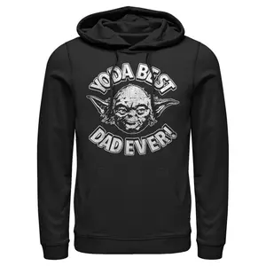 Men's Star Wars Father's Day Yoda Best Dad Ever Pull Over Hoodie