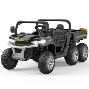 Gaomon 24V Rechargeable Battery 4WD 6-Wheel Electric Kids' Ride-On Dump Truck, 2-Seater, Remote-Ready Parent-Controlled System, All-Terrain Capability, Dump Function, ASTM Certification, Bluetooth Audio