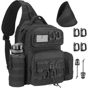 Tactical Sling Bag Military Shoulder Sling Bag Backpack for Men BlackVelvet Bloom15DD15tool sdx