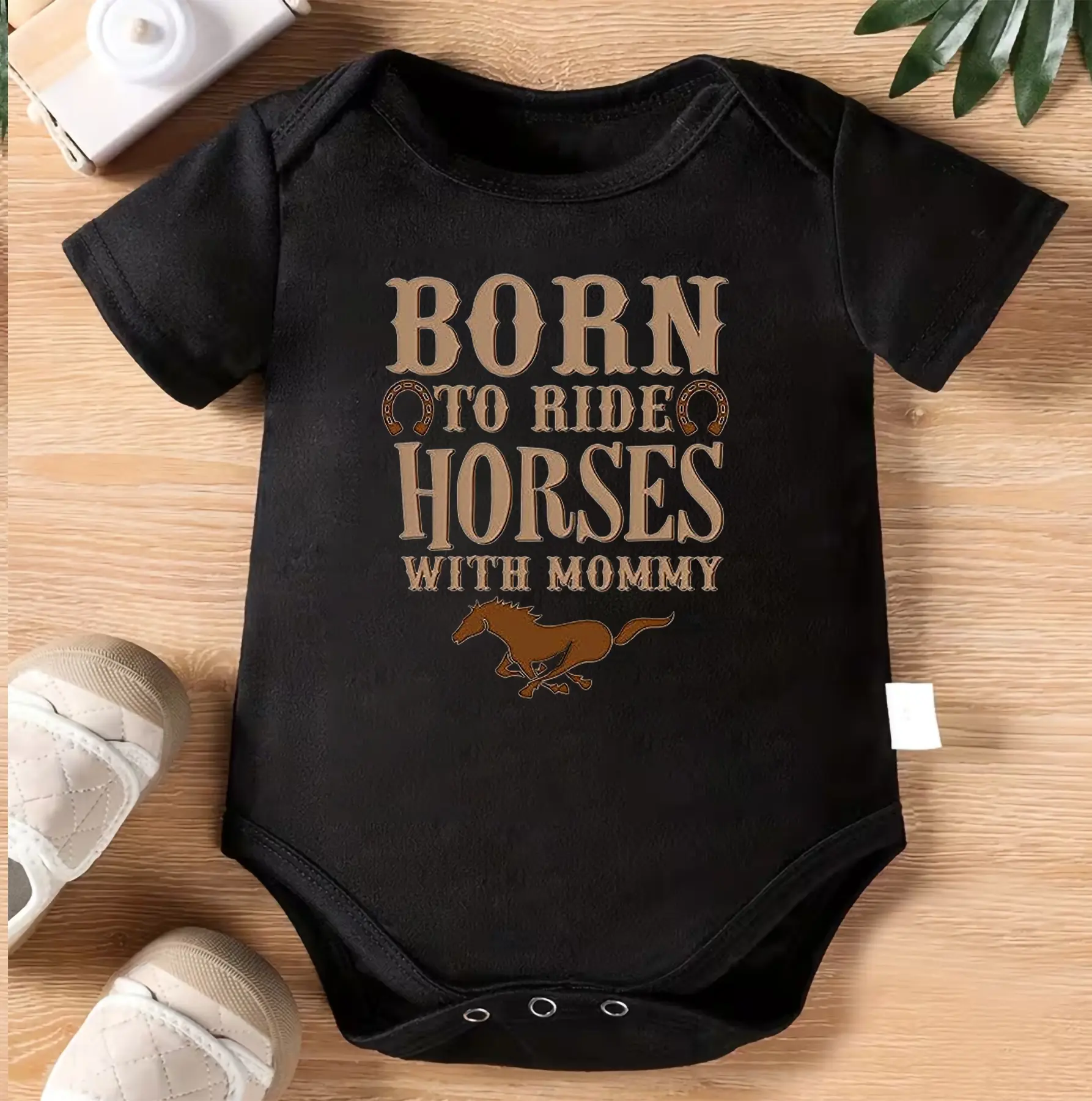 Born to Ride Horses Baby Bodysuit, Horse Lover Infant Onesie, Western Cowboy Baby Romper, Mommy and Me Horse Outfit, Equestrian Newborn Clothes, Baby Shower Gift
