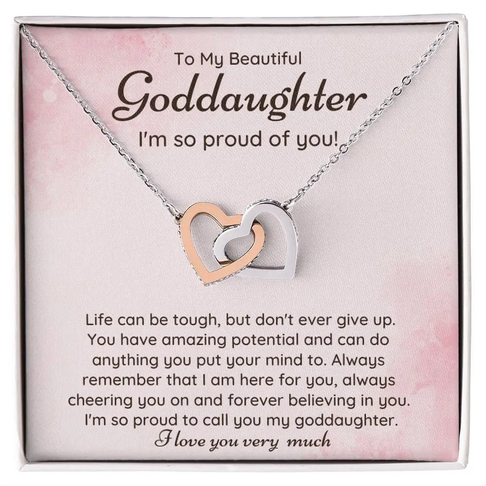 Godmother Goddaughter Gifts Birthday Necklace with Heartfelt Message Card, First Communion, Graduation Present, Meaningful Message for Mother's Day