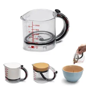 All-in-1 Adjustable Measuring Cup with Clear Body & Easy-to-Read Markings for Wet Dry & Sticky Ingredients Dishwasher Safe Kitchen Utensil
