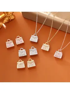 Creative design dazzling zircon jewelry pendant for bags, high-end, fashionable and exquisite sweater chain, cute style ear studs, Money Bag Pendant