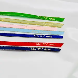 100-12pcs Personalized Quinceañera & Baptism Ribbons - Customized Event Decorations  for Special Celebrations Not folded ribbons