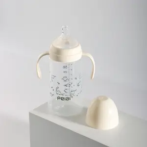 Baby Anti-Drop PP Bottle with Silicone Nipple Handle, Durable Feeding Bottle for Newborn Babies and Mummy, Ideal for Drinking Milk and Water