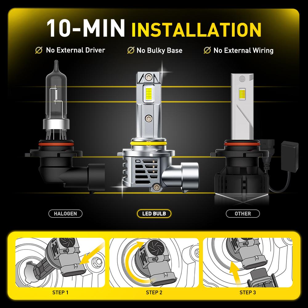 【UPGRADE SERIES】AUXITO LED Headlight Bulbs, 9005/HB3 9006/HB4 H11/H8/H9 9007/HB5 9008/H13 H4/9003 H1 H7,48000LM insane Brightness,6500K White,High/Low Beam Bulbs,60,000Hrs Long Service Life with Cooling Fans,CANBUS Ready,No Flickering ,IP68,Plug N Play 【UPGRADE SERIES】AUXITO LED Headlight Bulbs, 9005/HB3 9006/HB4 H11/H8/H9 9007/HB5 9008/H13 H4/9003 H1 H7,48000LM insane Brightness,6500K White,High/Low Beam Bulbs,60,000Hrs Long Service Life with Cooling Fans,CANBUS Ready,No Flickering ,IP68,Plug N Play