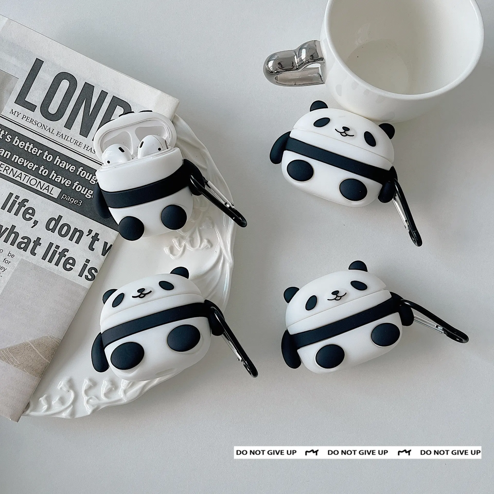 1 Panda phone case,Cute wireless Bluetooth Audio earphone case, drop resistant, durable and stylish accessory with protection, suitable for AirPods pro3/1/2/3/4/pro/pro2(Different models may have different shapes)