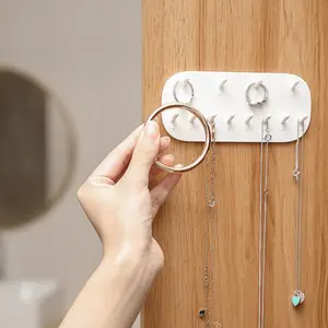 Multifunctional Jewelry Storage Rack, Wall-Mounted Hook for Rings Earrings Necklaces, Ladies Display Stand, Keychain Watch Organizer