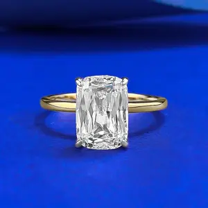 S925 Sterling Silver Radiant Cut Rectangular Ring 7*10mm 6A Cubic Zirconia Ring-372(50%) Jewelry Ring Bridal Statement Ring