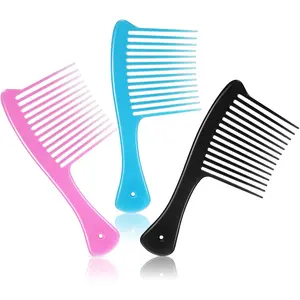 3 Pieces Wide Tooth Comb Jumbo Rake Comb, Detangler Salon Shampoo for Long, Curly and 4c Hair