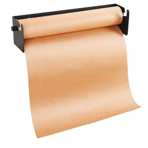 36-Inch Heavy-Duty Wall-Mount Kraft Paper Roll Dispenser, Black Steel Holder with Installation Kit, Height-Adjust, Multi-Sizes Compatibility for DIY Scrapbooking, Stamping Projects
