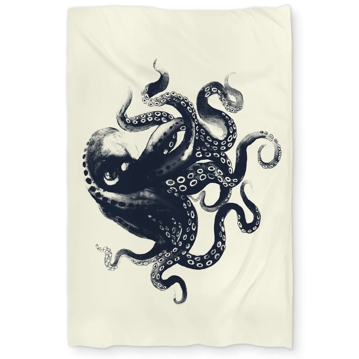 360 Stand Twin Extra Long Microfiber Duvet Cover - Coastal Beige Octopus Print, Marine Life Theme, Machine Washable Stylish Bedding for Home Decor, Microfiber Cloth, Comfortable Duvet Covers, Graphic Duvet Covers