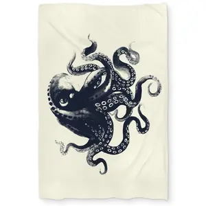 360 Stand Twin Extra Long Microfiber Duvet Cover - Coastal Beige Octopus Print, Marine Life Theme, Machine Washable Stylish Bedding for Home Decor, Microfiber Cloth, Comfortable Duvet Covers, Graphic Duvet Covers