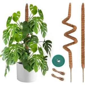 2 Pack Moss Pole, 48 Inch Bendable Moss Poles for  Monstera for Climbing , Handmade Coco Coir Pole  Sticks Support Stakes for Indoor  to Grow Upwards