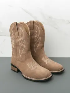 Men's Trendy Fashion High Top Western Cowboy Boots, New Style Denim Shoes, Large Size 38-46, Casual Wear