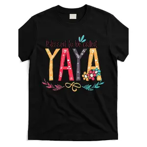 Blessed to Be Called Yaya Colorful Grandma T Shirt Same Style for Men and Women 2026 Summer Short-sleeved Printed T-shirt 180G