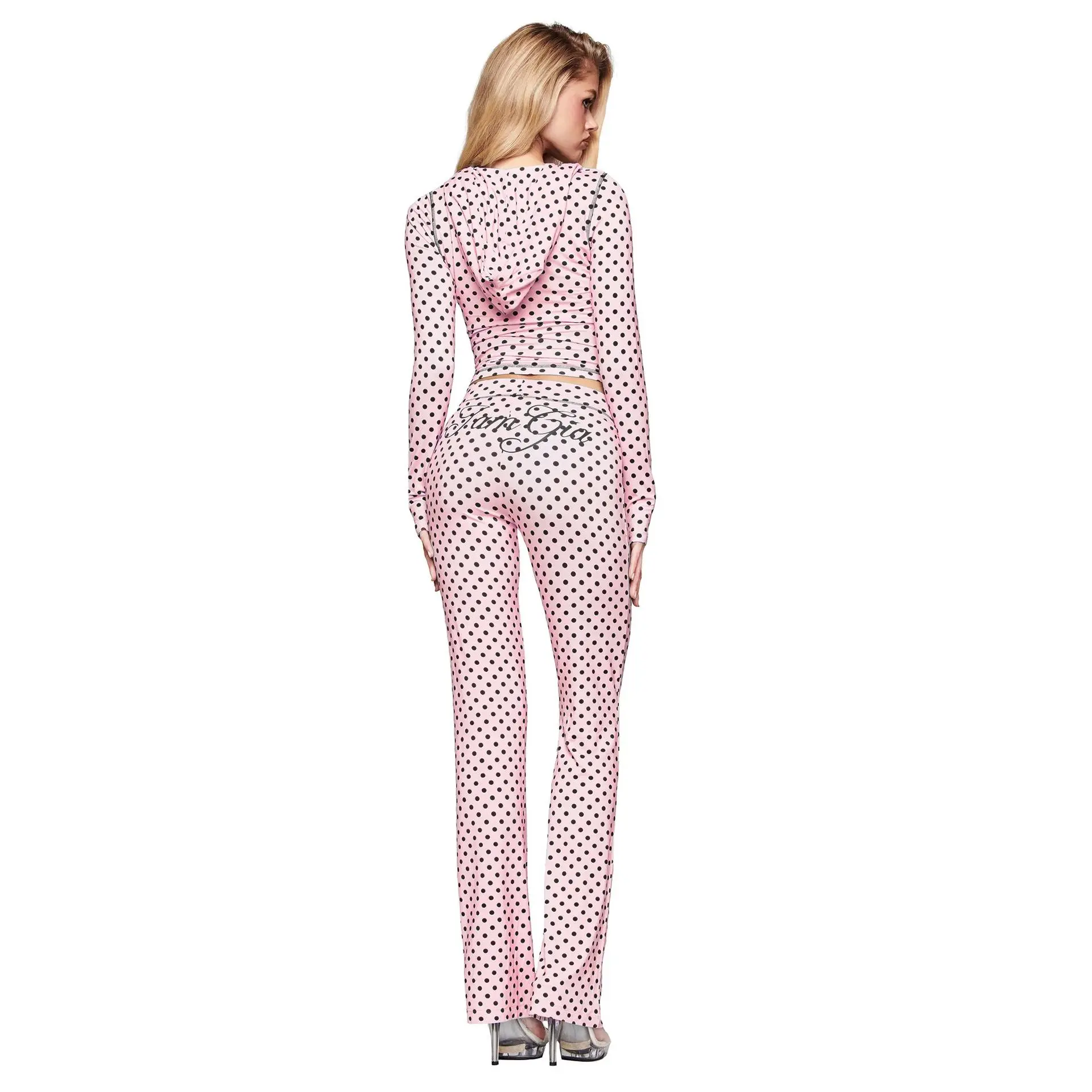 Pink polka dot pants
