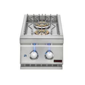 Whistler NG / LP BBQ Grill 304 Stainless Steel Built In Double Side Burner 24,000 BTU for Outdoor Kitchen Island
