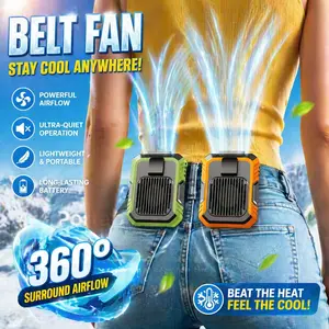 [Summervibes] Ntaanoo 2026 Portable Fan,Clip Fan Rechargeable with 3 Speeds Strong Airflow Small Fan Waist, Weight reduction design,for Travel Camping Outdoor Jobsite,Camping Essentials-orange and green