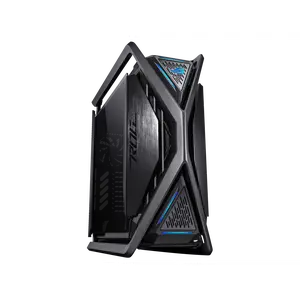 ASUS ROG Hyperion GR701 BTF Edition computer case, ASUS ATX BTF motherboards exclusive support, 420 mm dual radiator support, four 140 mm fans, metal GPU holder, component storage, ARGB fan hub