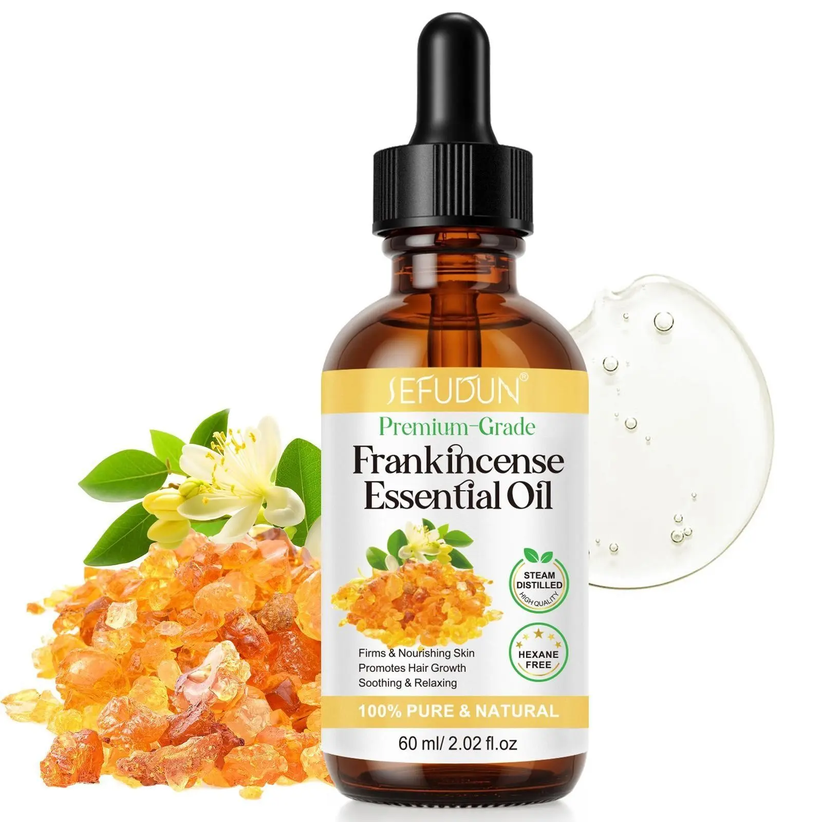 SEFUDUN Frankincense Aromatherapy Hydrating Skincare Oil 60ml, for skincare and massage, providing long-lasting hydration, Soothing and nourishment