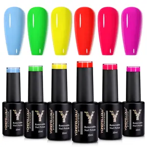 YOKEFELLOW Glow in The Dark Gel Nail Polish Set Highly Pigmented Nail Gel Polish 6Pcs Full but Natural Easy to Apply Gel Nail Polish Set Gel Polish Kit for Beginners DIY at Home Salon UV/LED Lamp Cured As Gifts for Girls