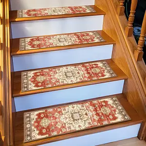 GTUUN Non-Slip Carpet Stair Treads 15PCS 8"x30" Peel and Stick Stair Runner for Wooden Steps Indoor Washable Reusable Adhesive Backing Pet-Friendly Safety Mats for Kids Elders Dogs
