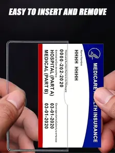 Transparent PVC Waterproof Medical Insurance Card Protector, Versatile Card Holder for Insurance Cards, ID Cards, Business Card Holder, and More