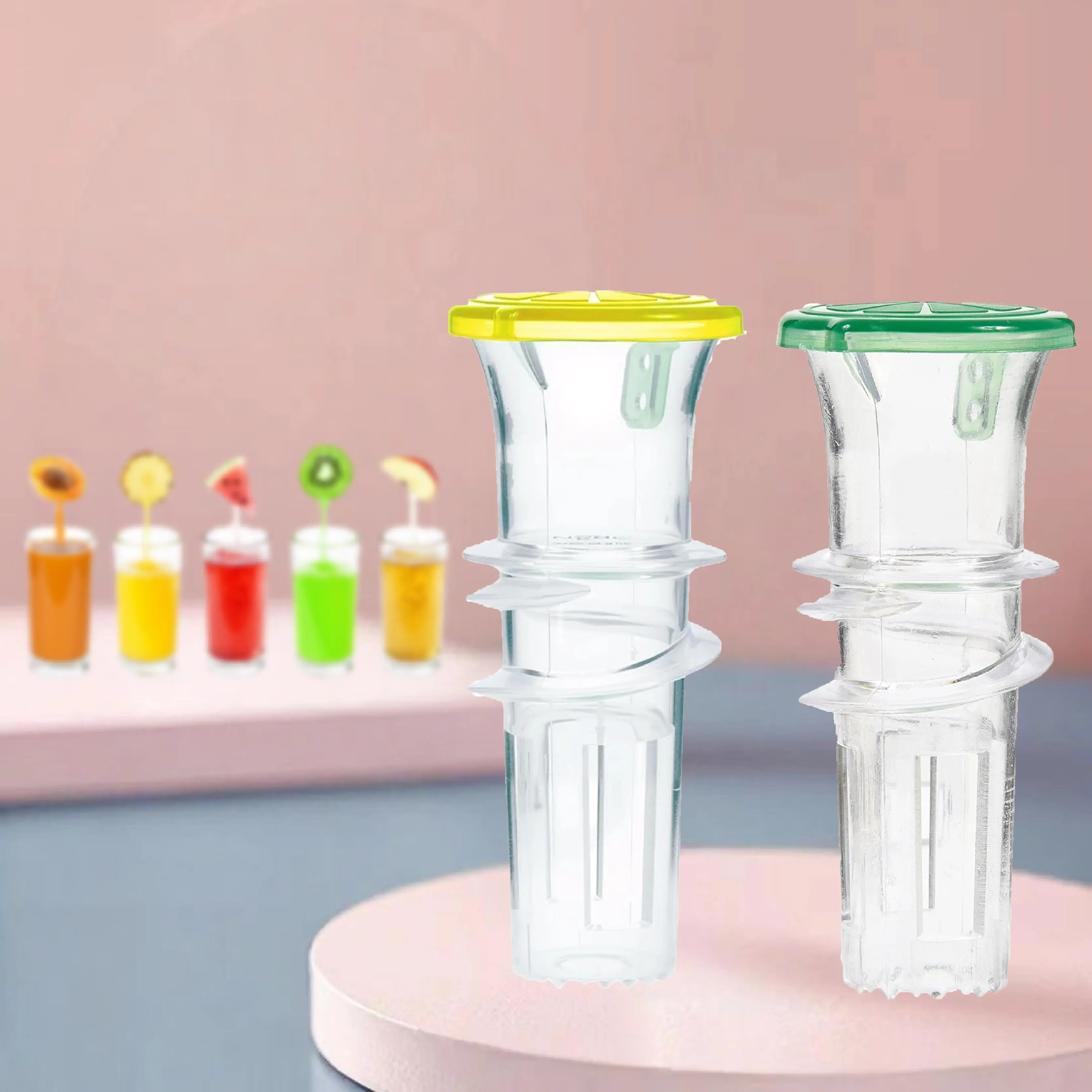[Buy 1 Get 1 Free - 2pcs with Freebies] Portable BPA-Free Plastic Lemon Juicer Machine, Handheld Citrus Press with Lid, Compact 2025 New Screw Top Manual Tap Squeeze Kitchen Extractor for Cocktails, Drinks