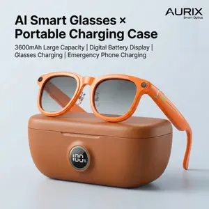 2026 New AI 4K Smart Camera Glasses with 6-axis stabilization AI Photo Recognition, Real-Time Translation & Charging Case, ENC noise reduction for Bluetooth Calls,Stylish Travel Accessory-2 pairs of interchangeable lenses
