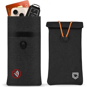EMF Blocker Case for Cell Phone Protection Size 8in x 4in Fits  Smartphones Anti Shield Sleeve Pouch Cover Fabric Faraday Bags for Phones SmartDot 5G RF  Key Signal Data Blocking Black