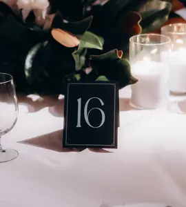 Tented Table Numbers - Style No. 3 | Card Stock with Printed Digits