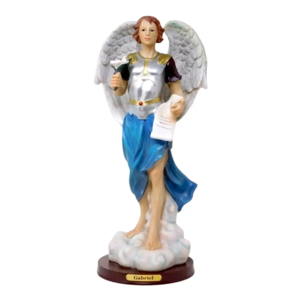 San Gabriel Arcangel 18" Inches Tall 19872-18 Alas Blancas St Gabriel Archangel Estatua Brand New