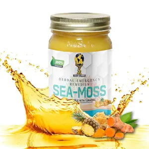 Body Pillar - 16oz Pineapple & Turmeric Sea Moss Gel | Organic, Alkaline, Anti-Inflammatory, Digestive Health, Joint Support, Natural Wellness & Dietary Supplement