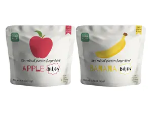 Snakklub Apple / Banana Duos – Freeze-Dried Apple and Banana, 100% Fruit Without Added Sugar/Additives/Preservatives Fruit Snack
