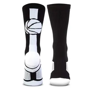 Elite Hoops Crew Socks - Black & White Performance