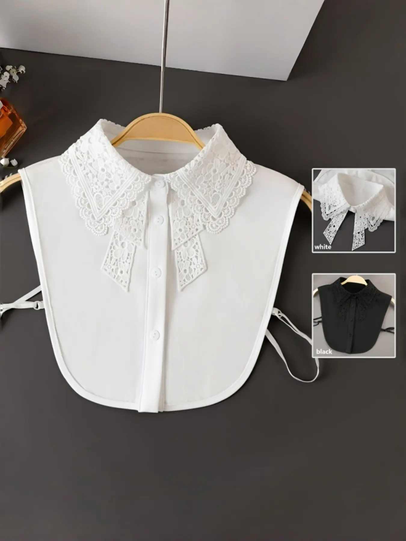 Elegant Lace Bow Detachable Collar for Women, Bow Tie Design Vintage Fake Shirt Collar Dickey, Perfect for Sweaters Dresses & Blazers Accessories