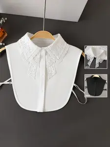 Elegant Lace Bow Detachable Collar for Women, Vintage Fake Shirt Collar Dickey, Perfect for Sweaters Dresses & Blazers Accessories