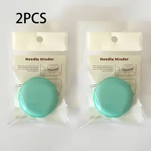 2-Pack Macaron Color Needle Point Extractor, Needle Sharpener Tool, Sewing Supplies for Embroidery & DIY Crafts, Magnetic Thimble Box