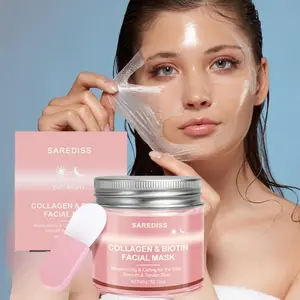 Collagen & Biotin Peel-Off Balm Facial Mask, Deep Moisturizing Hydrating Facial Mask, Lifting and Firming Face Mask, Facial Skin Care Product for Women & Men, Hydrating Overnight Facial, Hydrate