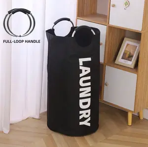 90L Extra Large Collapsible Laundry Basket with Full-Loop Aluminum Handles, Space Saving Foldable Laundry Hamper, Freestanding Dirty Clothes Basket for Apartment Dorm Laundry Room