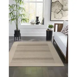 Lush Decor RIVIERA  Indoor/Outdoor Power Loomed  Low Profile Area Rug - Transitional Border Casual Accent   (Border)