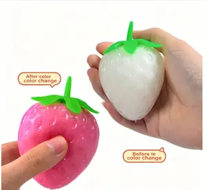 Color-changing Sun-Exposed Strawberry Press-and-Play Stress Relief Toy - Color-changing Strawberry Stress Relief Ball