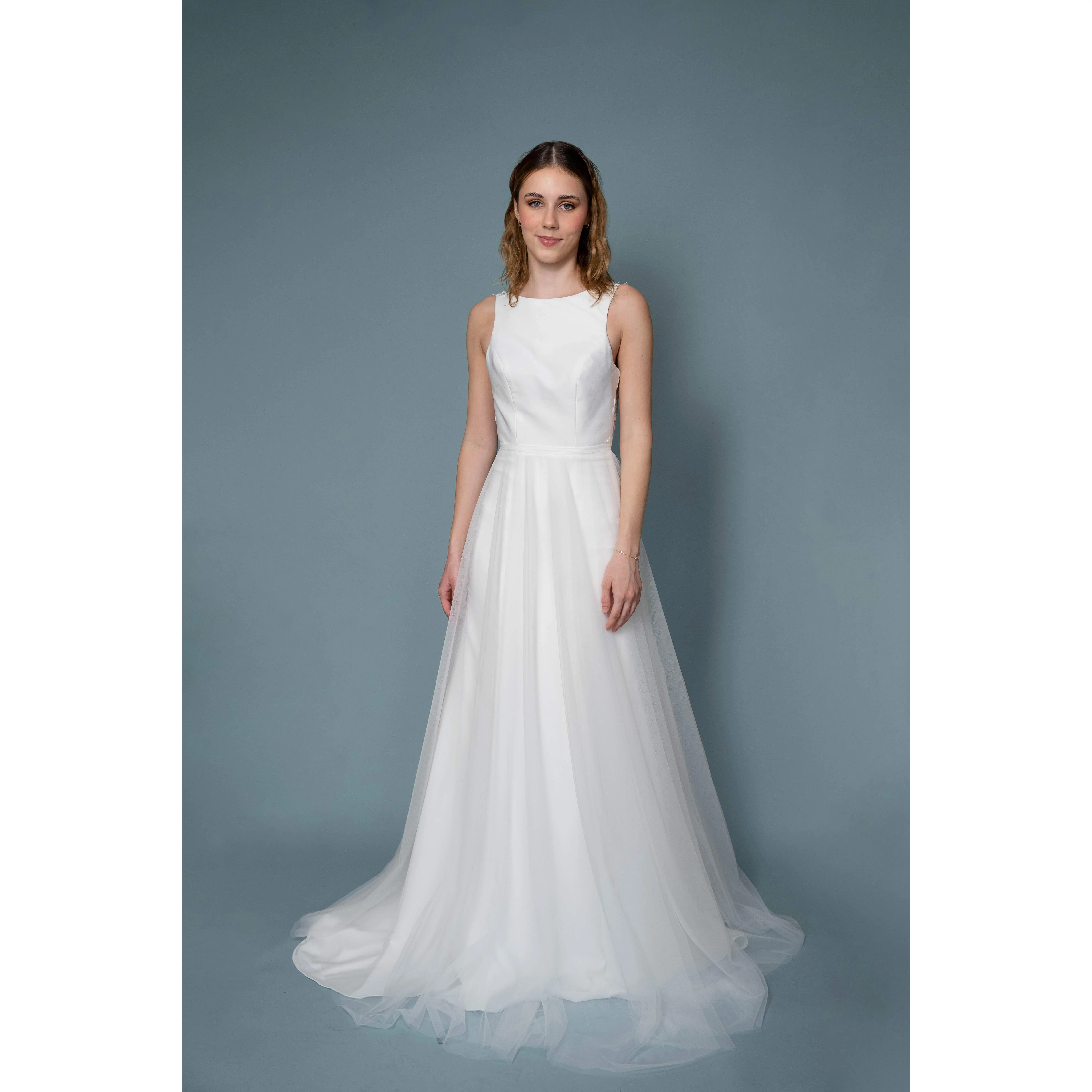 Tulle Overskirt - Wedding Dress Bridal Gown Full A-Line Translucent Skirt  Double Layer Tulle over Fitted Gown Long Train - TikTok Shop