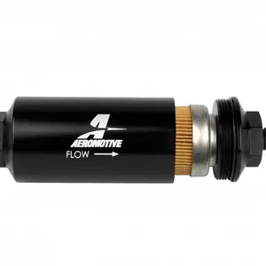 Aeromotive Male AN-06 Cellulose Fuel Filter - 10m, High-Flow, O-Ring Seal, Showcar Look, for Automotive & Motorcycle Fuel Systems